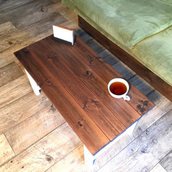【送料無料】 カフェ　テーブル　アンティーク調 リビング 無垢 wh1 2枚目の画像