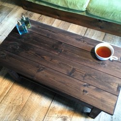 【送料無料】 ローテーブル アンティーク ビンテージ風 テーブル o2 2枚目の画像