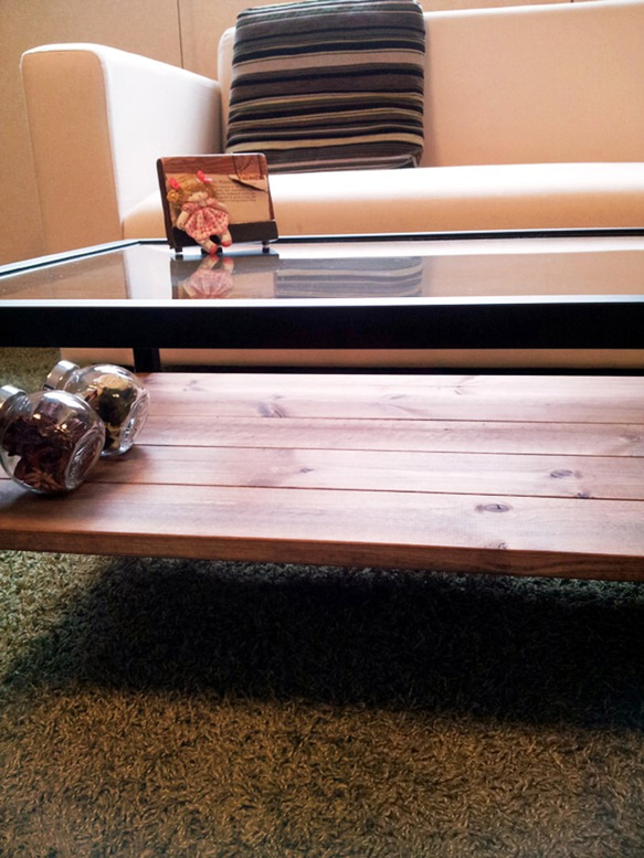新商品 ガラス 鉄脚 アイアン 家具 ローテーブル ビンテージ　テーブル アンティーク調 ｗ 3枚目の画像