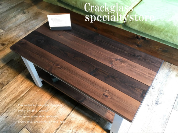 【送料無料】 カフェ　テーブル アンティーク調 リビング 無垢 ローテーブル コーヒー 木材 wo2 1枚目の画像