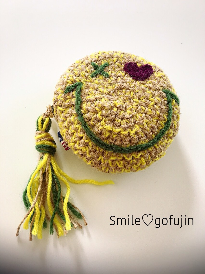 麻ひも&毛糸！片目♡のニコちゃんポーチ ポーチ gofujin 通販｜Creema 
