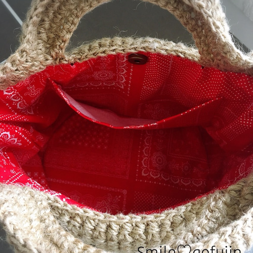 麻紐の大容量ニコちゃんバッグ♡ トートバッグ gofujin 通販 3681659