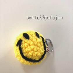 ✳︎NEW✳︎大きいお顔のニコちゃんキーホルダーyellow 2枚目の画像