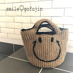 ニコちゃんマークの冬のカゴバッグ かごバッグ gofujin 通販