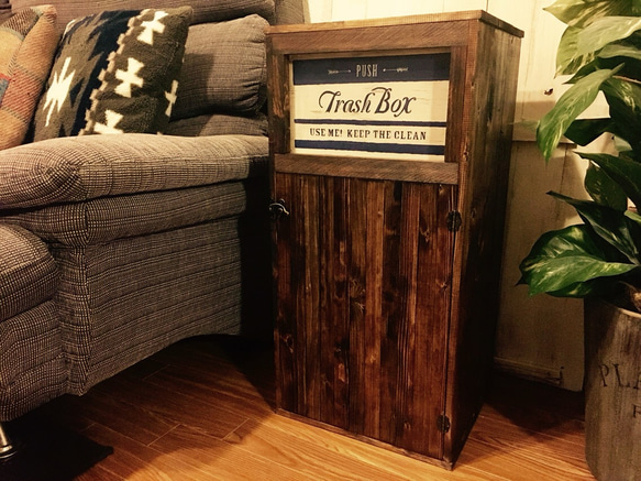 アンティーク】北欧レトロ 木製 ダストボックス ゴミ箱 カントリー
