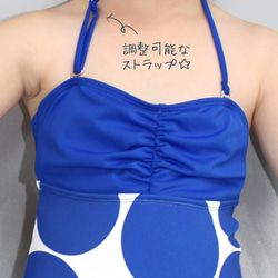 [Swimwear] Blue Dot One Piece for Kid 第2張的照片