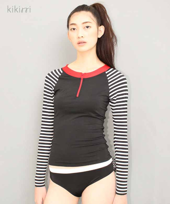 [Swimwear] Long Sleeve Rashguard with Cute Frill Bottom 第2張的照片