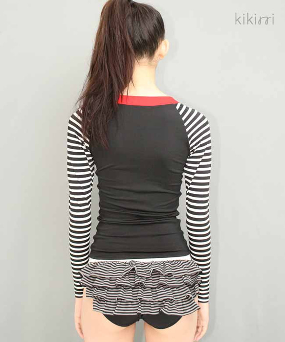 [Swimwear] Long Sleeve Rashguard with Cute Frill Bottom 第3張的照片