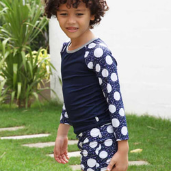 [Swimwear] Navy Dot Rashguard for Boy 第2張的照片