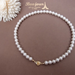 2色展開♪コットンパールネックレス 1枚目の画像