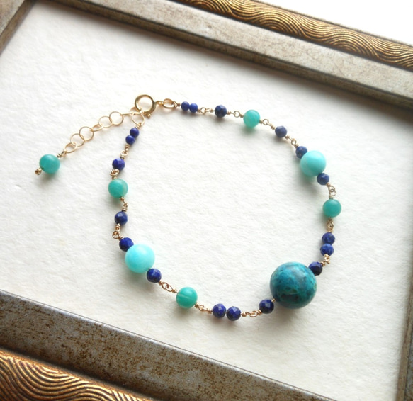 ◇守護石◇クリソコラ8㎜玉ブレス◇