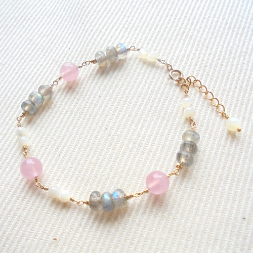 トルマリン 子豚ちゃん ブレスレット 8.8mm ブレスレット 天然石屋  