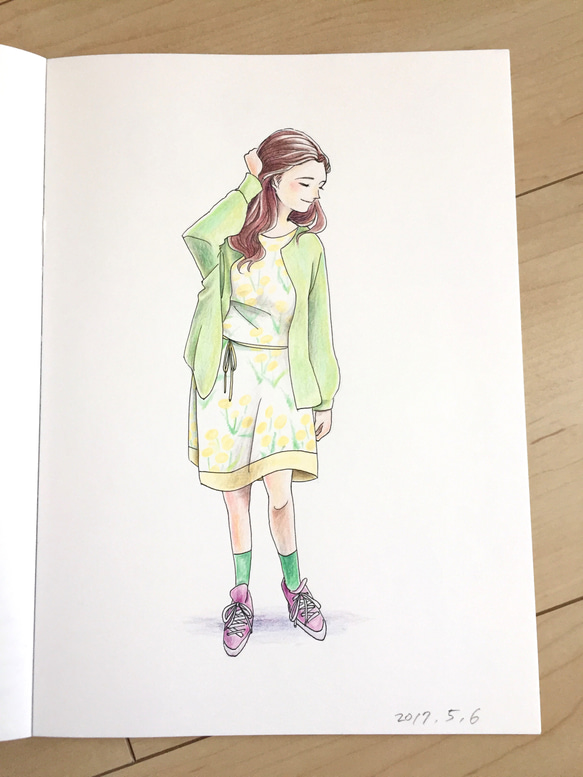 女の子 色鉛筆画（女の子 色鉛筆画（菅原千瑛さんを色鉛筆で描き