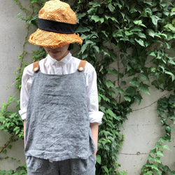 two tone rough linen check tops 第1張的照片