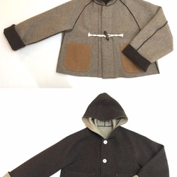 reversible wool short coat   * ecru × dark brown * 第4張的照片