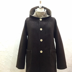 reversible woo half-coat   * ecru × dark brown * 第2張的照片