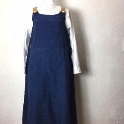 indigo linen one-piece　“ 2tone rough 1piece  ” 第2張的照片