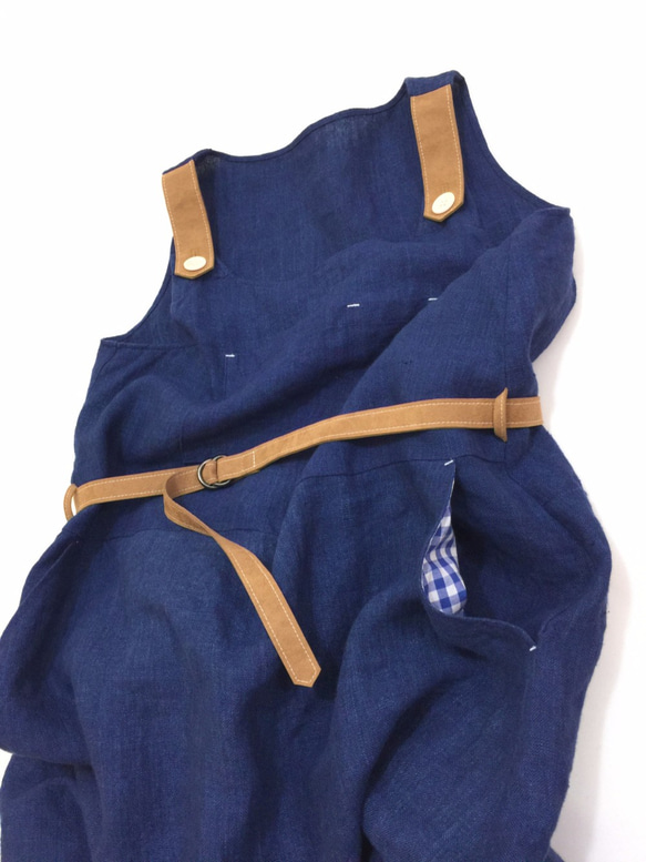 indigo linen one-piece　“ 2tone rough 1piece  ” 第3張的照片