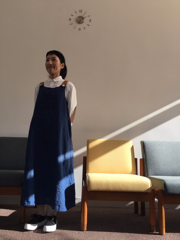 indigo linen one-piece　“ 2tone rough 1piece  ” 第1張的照片