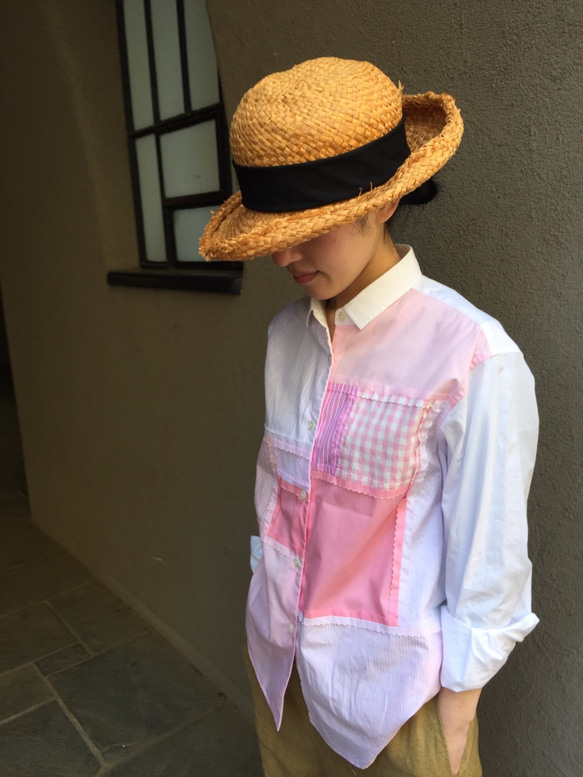 patchwork blouse - pink - 第4張的照片