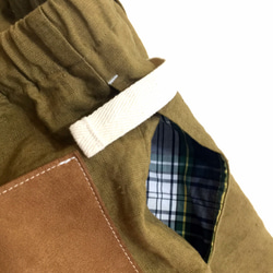 two tone rough linen pants   brown gold 第7張的照片