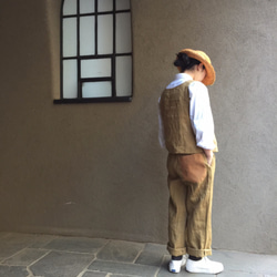 two tone rough linen tops   brown gold 第5張的照片