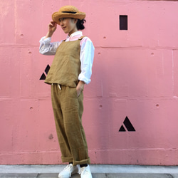 two tone rough linen tops   brown gold 第10張的照片