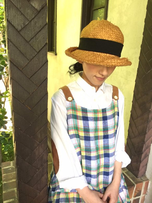 two tone rough linen tops   picnic check 第5張的照片