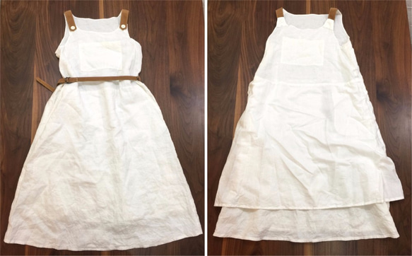 white linen one-piece　“ 2tone rough 1piece  ” 第4張的照片