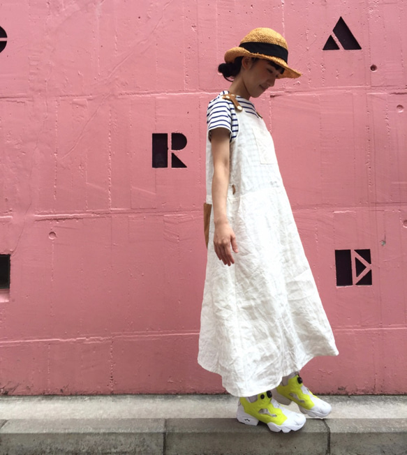 white linen one-piece　“ 2tone rough 1piece  ” 第1張的照片