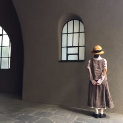 two tone rough linen tops   brown gold 第4張的照片