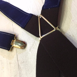 suspenders　navy × brown × gold 第2張的照片