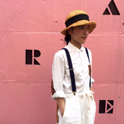 suspenders　navy × brown × gold 第5張的照片