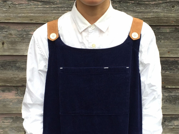 corduroy one-piece　“ 2tone rough 1piece  ”  deep sea navy 第1張的照片