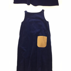 corduroy one-piece　“ 2tone rough 1piece  ”  deep sea navy 第3張的照片