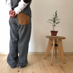 wool check rough pants　monotone check 第1張的照片