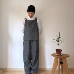 wool check rough pants　monotone check 第5張的照片