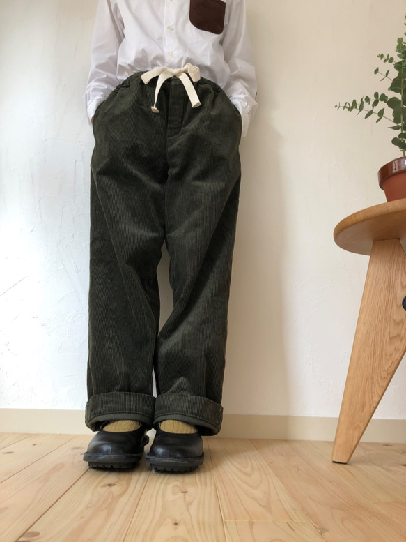 corduroy pants　deep green 第5張的照片