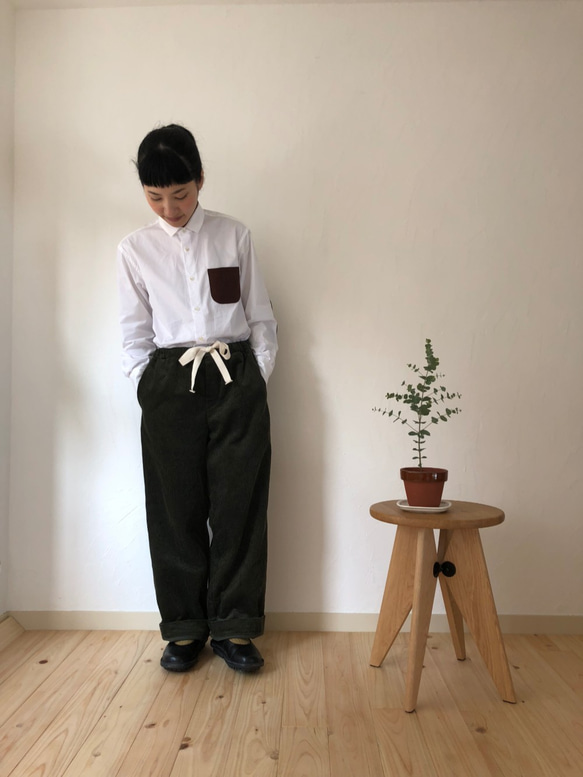 corduroy pants　deep green 第1張的照片