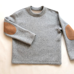 『 お仕立て承ります♪ 』リバーシブル ウールニット セーター　light gray & chick beige 1枚目の画像