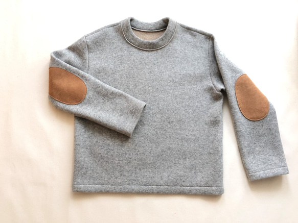 『 お仕立て承ります♪ 』リバーシブル ウールニット セーター　light gray & chick beige 1枚目の画像