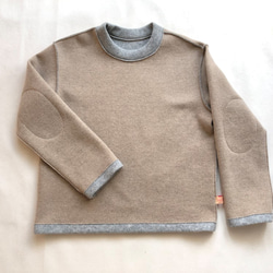 『 お仕立て承ります♪ 』リバーシブル ウールニット セーター　light gray & chick beige 2枚目の画像