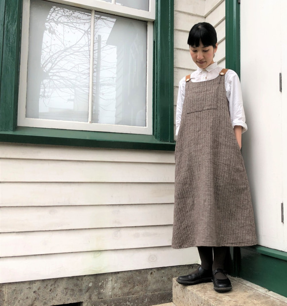 French linen × Shetland wool one-piece 第1張的照片