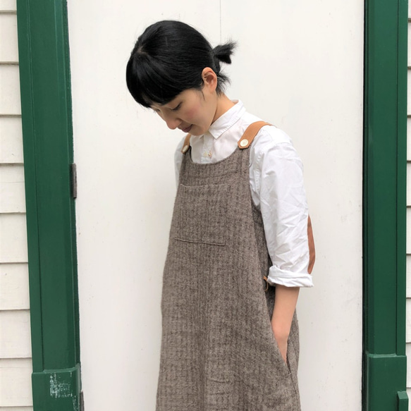 French linen × Shetland wool one-piece 第6張的照片