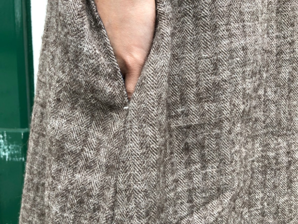 French linen × Shetland wool one-piece 第9張的照片