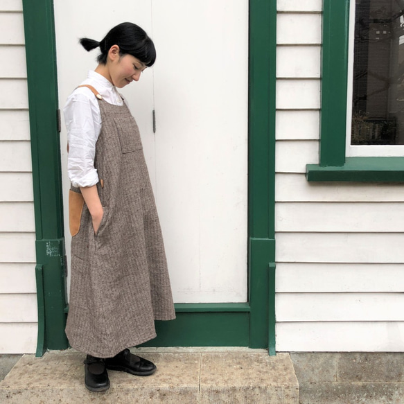 French linen × Shetland wool one-piece 第10張的照片