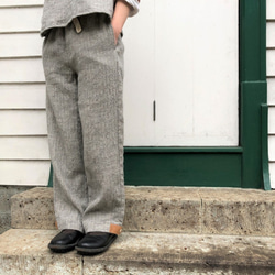 French linen × Shetland wool pants 第4張的照片