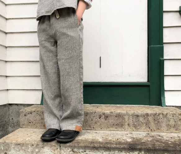 French linen × Shetland wool pants 第4張的照片