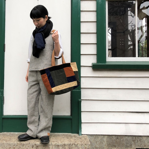 French linen × Shetland wool pants 第5張的照片