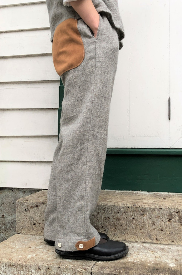 French linen × Shetland wool pants 第8張的照片